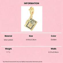 DIY镀金宗教动物吊坠十字架翅膀圣母玛利亚耶稣锚珐琅水晶球，适合DIY手链，女士珠宝项链配件 - 金色 - 查看 18