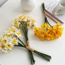 3pcs Artificial Daffodil Flowers, Home Decor Ornament - Multicolor - View 3