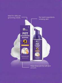 Espuma limpiadora para mascotas - Ingredientes suaves que limpian el olor y mantienen el pelaje de la mascota suave y brillante. Champú antiácaros para mascotas - Fórmula calmante, apta para piel sensible, baja alergenicidad, limpieza profunda e hidratación. Champú para perros, champú, champú para gatos, artículos para perros - 50ml - Ver 9