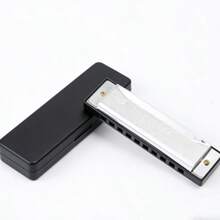 10孔C调半音阶口琴（带琴盒）初学者礼物，适合浪漫情侣游戏、猫咪礼物、女性游戏、男性游戏、互动游戏、派对游戏、生日礼物、节日礼物、完美礼物 - 彩色 - 查看 21