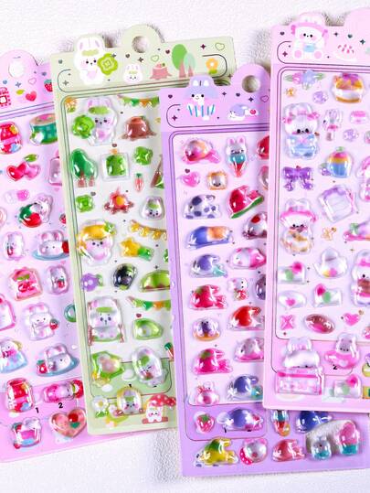 日本进口3D立体浮雕贴纸，可爱卡通动物浮雕贴纸，迷你可重复使用贴纸，适用于计划本、日历、日记本、笔记本、笔记本电脑、手机壳及装饰。贴纸采用清晰的3D动物图案，是装饰手机壳或笔记本的理想之选。