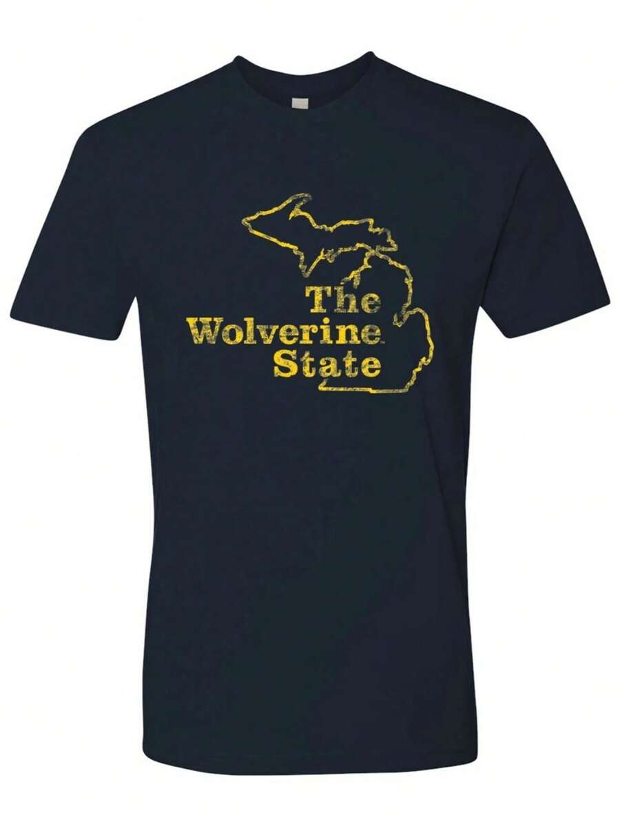 University Of Michigan The  State - T Shirt Premium  - (2) - 黑色 - 查看 1