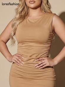 Women Long Dresses - Beige - View 1