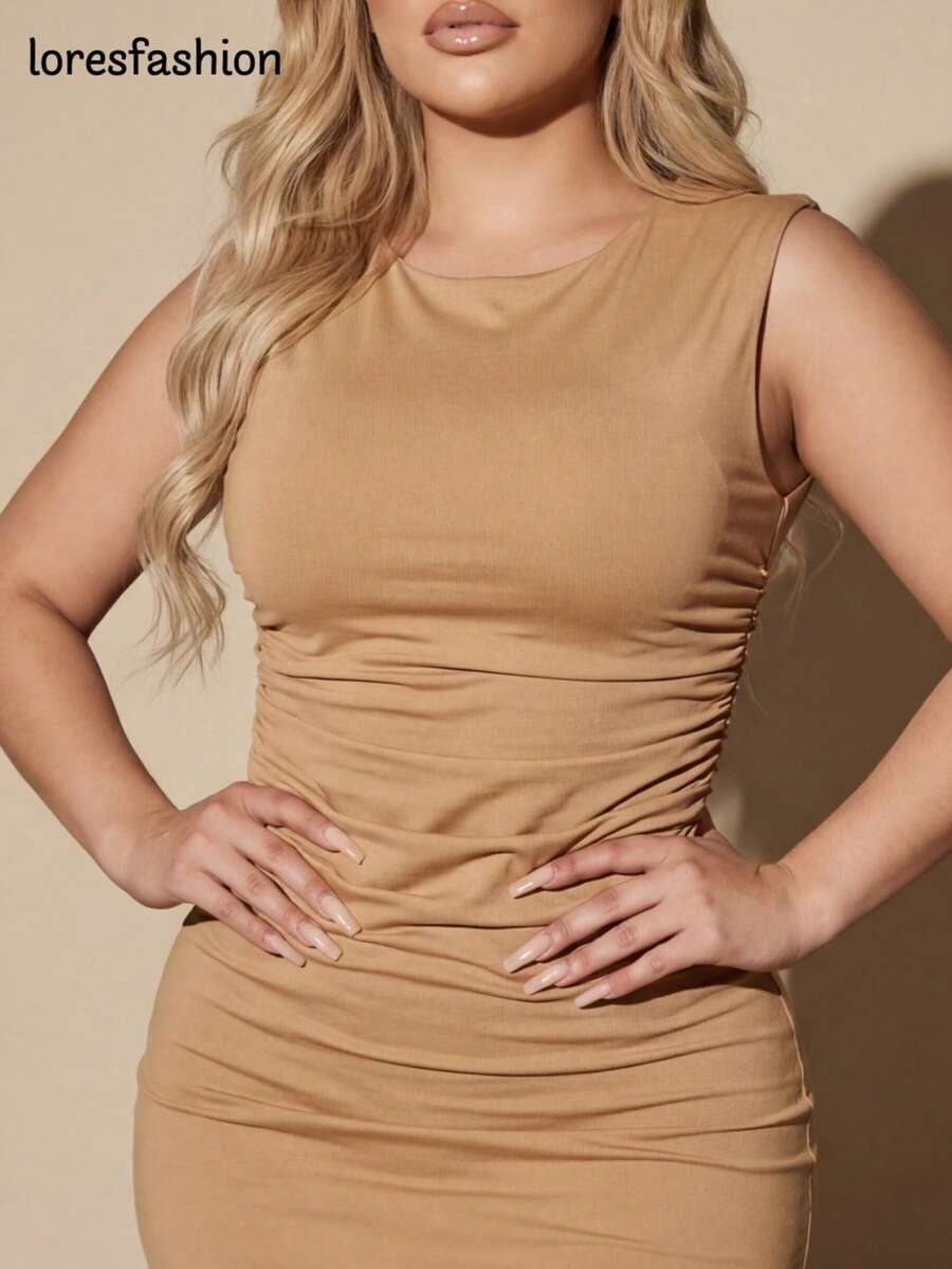 Women Long Dresses - Beige - View 1