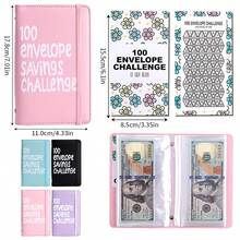 1pc Budget Challenge Workbook - 100 Envelope Budget Challenge Binder With Cash Envelopes, Notebook, Budget Planner, Savings Tracker, New Year Gift - Multicolor - View 11