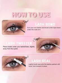 640 Cluster D Curve Single Cluster False Eyelash Daily Activity DIY Segmented Natural Thick Blossoms - Black - View 4