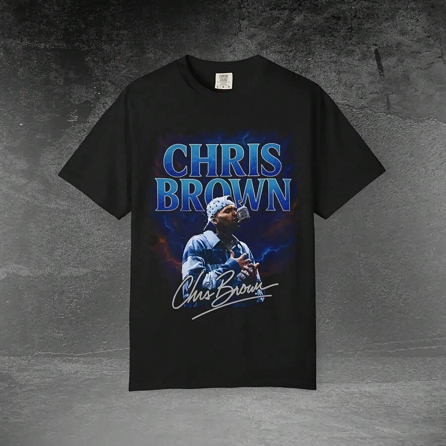 Chris BrownS Graphic T-Shirt Vintage Unisex Graphic Tee  RnB Music Shirt  Gift For Her  Gift For Him Summer Shirt  Breezy Bowl Tour - Đen 9 - Xem 1