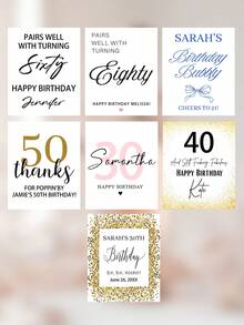 Custom Label For Champagne Bottle Birthday Gift,Customize Text,Gold Confetti Milestone Birthday Wine Label,80 & Fabulous,Custom Birthday Wine,Birthday Champagne Mini Bottle Champagne Bridesmaid Personalized Champagne Gift - Multicolor - View 4