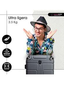 Nueva, Maleta Viaje en Cabina, Evita Filas, Ahorra tiempo, Maleta, Viajes Vacaciones,  Ligereza, Diseño Moderno, Equilibrio, Perfecto, Full Color,  Ideal, Equipaje Gratis, Suave,  Reforzada, Alta Resistencia, Comodidad, Tonos llamativos, Juvenil, Movilidad, Varios Colores, , Tamaño Estándar, Silencioso, Adaptable, Avion, Azul, Rosa, Negro, Plateado, Lila, Menta, Colores, Kit, Importante, Profesional, Perfecta - Plateado - Ver 5