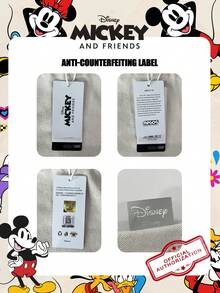 Disney 1个官方授权米奇图案收纳袋，轻便大容量手提袋，可折叠卡通图案购物袋/单肩包，男女通用/学生日常/外出/购物/情人节钱包 - 彩色 - 查看 3