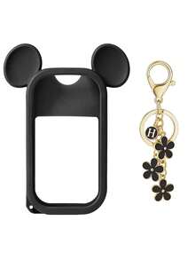 2个/1个/套 30毫升洗手液喷雾瓶保护套，26个花卉字母珍珠包包挂饰喷雾瓶标记，以及硅胶米老鼠耳朵造型喷雾瓶防摔防撞保护套，珍珠手链设计，方便旅行携带，可轻松挂在包包、钥匙或儿童背包上，耐磨、防水、可水洗、可重复使用。 - 黑色 - 查看 17