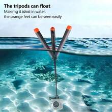 4-In-1 Floating Selfie Stick Tripod - Waterproof Extendable Monopod For D/J/I Action 5 Pro/4/3, Insta360 X4/X3/Ace Pro 2, Adjustable Height 9.25-22.44 Inch - Black and Orange - View 3