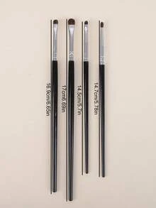 4/1pc Set Fine Detail Eye Shadow & Eyeliner Brushes, Professional Eyeliner Brush, Eye Shadow Brush, Long Handle Eye Makeup Brushes, Double-Sided, Delicate Texture, Suitable For Dry Skin, Create Simple & Beautiful Eye Makeup, Makeup Brush Case Included. - Multicolor - View 8