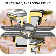 Gold Self-Serve Buffet Warmer, Premium Buffet Warming Tray, Full Set Buffet Warming Appliance - Half-gold Stove - View 5