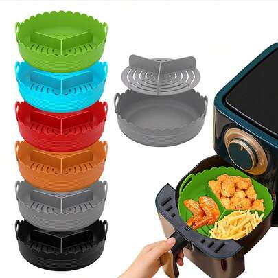 2 ชิ้น ชุดถาดรองอบซิลิโคนสำหรับหม้อทอดไร้น้ำมัน, เครื่องมือทำขนมอบพิซซ่าในเตาอบ, แผ่นรองอบซิลิโคนสำหรับทำอาหารในครัว