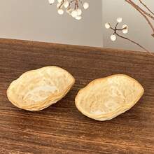 Japanese Retro Ceramic Small Dipping Sauce Dish, Asymmetrical Shaped Soy Sauce Vinegar Wasabi Condiment Plate For Home Use - Multicolor - View 22