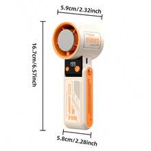 1800mAh 可充电 USB 手持折叠式涡轮风扇，带显示屏，三档风速可调，桌面/便携式夏季降温风扇，适合露营、旅行、户外活动，也适用于家庭、办公室和度假。 - 三色可選 - 查看 6