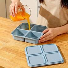 2pcs Silicone Freezer Mold With Lids, Silicone Freezer Tray To Make 4 Perfect Portion Sizes Of Food - Easy Release Mold, Suitable For Food Storage And Freezing Soups, Broths, Stews Or Sauces - Multicolor - View 7