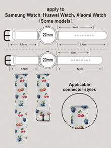 Bracelet de rechange souple, élastique et respirant, coloris myrtille, cerise et fraise, compatible avec les montres connectées Samsung, Garmin et Honor (38 mm, 40 mm, 41 mm, 45 mm, 44 mm, 42 mm, 46 mm et 49 mm). Bracelet en silicone multicolore à la mode et décontracté, compatible avec Apple Watch Ultra SE/11/10/9/8/7/6/5/4/3/2/1. - Multicolore - Voir 13