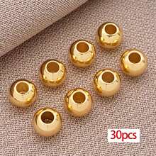 30pcs 18K Gold Filled Spacer Beads Round Smooth Spacer Mini Seamless Brass Beads For DIY Crafts Jewelry Making 2/2.5/3/4/5/6mm - Multicolor - View 19
