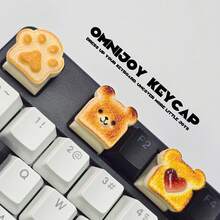 1-Piece Animal Theme Keycap, Featuring Cute Paw And Bear Design, Cartoon Style Keycap, Suitable Gamers And Office Keyboard Typing, Unique Holiday - Cat Paw - View 8