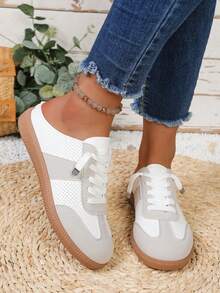 Moderiktiga slip-on-skor för kvinnor, lätta, minimalistiska, mångsidiga, casual, vår/höst - Beige - Visa 3