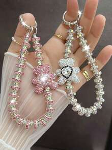 1件镶满水晶的熊形水钻手链，时尚奢华的腕间饰品，可作为礼物送给母亲、家人、朋友，生日、情人节皆宜。 - 彩色 - 查看 3