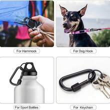 Aluminum Alloy Carabiners, Spring Door Keychains For Outdoor, Camping, Hiking - Heavy Duty Accessory Carabiner Set - Black - View 3