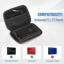 Estuche Compatible con  T7 Touch Portable SSD 500Gb 1TB 2TB, Hard EVA Carrying Case Antigolpes Portable para Almacenar Disco Duro  T7 Touch -Negro,40848381 - Naranja Coral - Ver 2