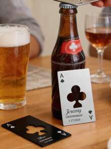 Personalizowany otwieracz do butelek ze stali nierdzewnej w rozmiarze karty kredytowej, kreatywny kształt karty do gry, odpowiedni do baru i restauracji, prezent w postaci otwieracza do butelek piwa, prezent świąteczny, prezent urodzinowy, prezent na Walentynki, prezent dla drużby, dodatek ślubny, odpowiedni na prezent dla ojca, dziewczyny, chłopaka, rodziny, przyjaciół, współpracowników, kolegów z klasy, nauczycieli - Wielokolorowe - Zobacz 11