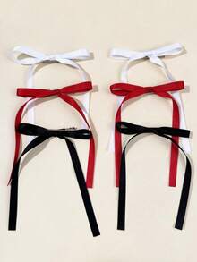 6pcs Women's Simple Solid Color Bow Hair Clips, Winter Outfit For Women, Bows, Cute, Classy, Hair Accerssories, Head Accessories, Hair Accessories For Women - 彩色 - 查看 1