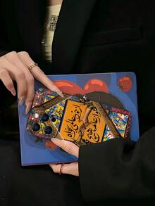 Middle East 1pc Style Calligraphy Printed 2D Pattern Fashion Phone Case, Classic Versatile Personalized High-End Creative Style, Suitable As Birthday, Holiday, New Year, Middle Eastern Traditional Festival Gift For Friends, Girlfriends, Classmates, Family, Couples, Yourself, Black Matte Finish Full Coverage Protective Anti-Dust And Waterproof Compatible With IPhone 17/16/15/14/13/12/11/Pro/ProMax/PLUS And S/A Series - Black - View 3