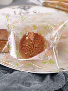 100pcs Rose Baking Packaging Bags, Cookie Bags, Handmade Soap Packaging Bags, Self-Sealing Plastic Bags - Multicolor - View 3