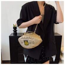 Fashion Unique Bowling Shape Crossbody Bag For Women Letter Printed Handbag With Metal Handle  New Arrival High-End Quality Versatile Chain Shoulder Crossbody Bags For Daliy Use Outfit Vacation Party Sport - Màu Khaki - Xem 6