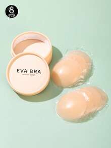 8片装杏色硅胶乳贴，液体乳贴，方便携带，防止乳头凸出，防滑，适用于婚纱、吊带裙，隐形不显眼，聚拢防止脱落，四季皆宜，可重复使用，可作胸罩装饰、肩带遮盖贴、派对乳贴等。 - 杏色 - 查看 10