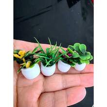 1 Random Artificial Mini Potted Plant Statue, Mini Potted Plant Bonsai, Mini Garden Outdoor Decoration With Fake Flower Pots To Simulate Plants Valentine's Day, Valentine's Day Wedding, Birthday(Random Style) - 綠色 - 查看 2