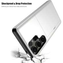 Ốp lưng điện thoại có khe đựng thẻ và ví, tương thích với Galaxy S23 S22 S21 S20 S24 S25 FE S24 Ultra Plus A55 A56 A36 A16 A17, chống sốc và chống rơi vỡ. - trắng - Xem 3