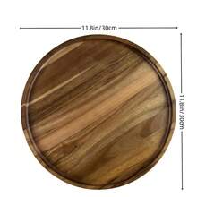 Bandeja decorativa circular de madeira, adequada para decoração de casa, bandeja de madeira, bandeja para velas, bandeja para perfumes, bandeja para mesa de centro, adequada para vários feriados, dia dos namorados, volta às aulas - Amarelo - Ver 15