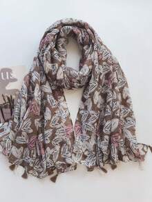 1pc Heart Print Fashionable And Stylish Women Scarf - Multicolor - View 9