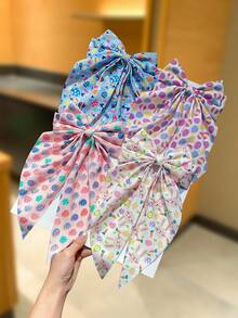 4/2个/1个女士彩色鸡蛋、胡萝卜、兔子印花蝴蝶结发夹，复活节发饰，甜美可爱风格，适合日常休闲佩戴、节日聚会、派对、复活节服装装饰、礼物 - 彩色 - 查看 7