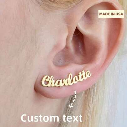 Customized Name Earrings, Stainless Steel, Smooth Font, Boho Style, Perfect For Birthdays And Special Occasions, Daily Wear Earrings | Personalized Jewelry