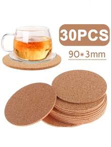 50/40/30/20/10 Non-Slip Cork Coaster Natural Round Wooden Cup Mat Heat Insulation Pads Tea Coffee Mug Drinks Holder Table Decoration - Multicolor - View 15