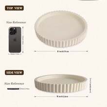 Khay tròn màu trắng họa tiết lượn sóng - Vật trang trí đa năng, phù hợp cho phòng khách/phòng ăn/nhà bếp/phòng tắm | Vật trang trí bàn cà phê/Kệ đựng trái cây - Nhiều màu - Xem 3