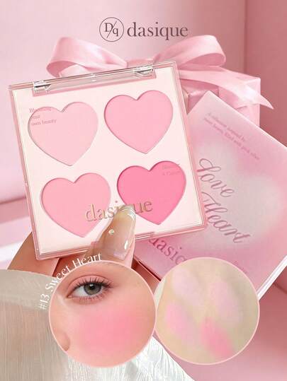  Dasique 4-Color Matte Blush Palette, High Color Payoff, Long-Lasting, Natural Glow, Lightweight & Breathable, Vegan Formula, Fashionable Makeup Brand, Christmas Holiday Essential