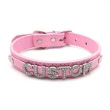 Local Delivery -Customized Festival Gift 1pc Sexy Cute PU Leather Custom Name Letters Choker Collar Personalized Cosplay - Đỏ - Xem 3