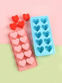 1pc Heart-Shaped Silicone Tray, Mold, For Beverage, Love-Shaped Mold, Chocolate, Candy Making Mold And Tray Back To School - 彩色 - 查看 3