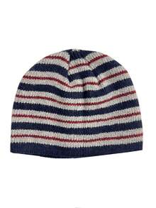 1pc Knitted Hat, Warm Beanie, Autumn/Winter, Korean Designer, Fashionable Knitted Hat, Unisex - Navy Blue - View 4