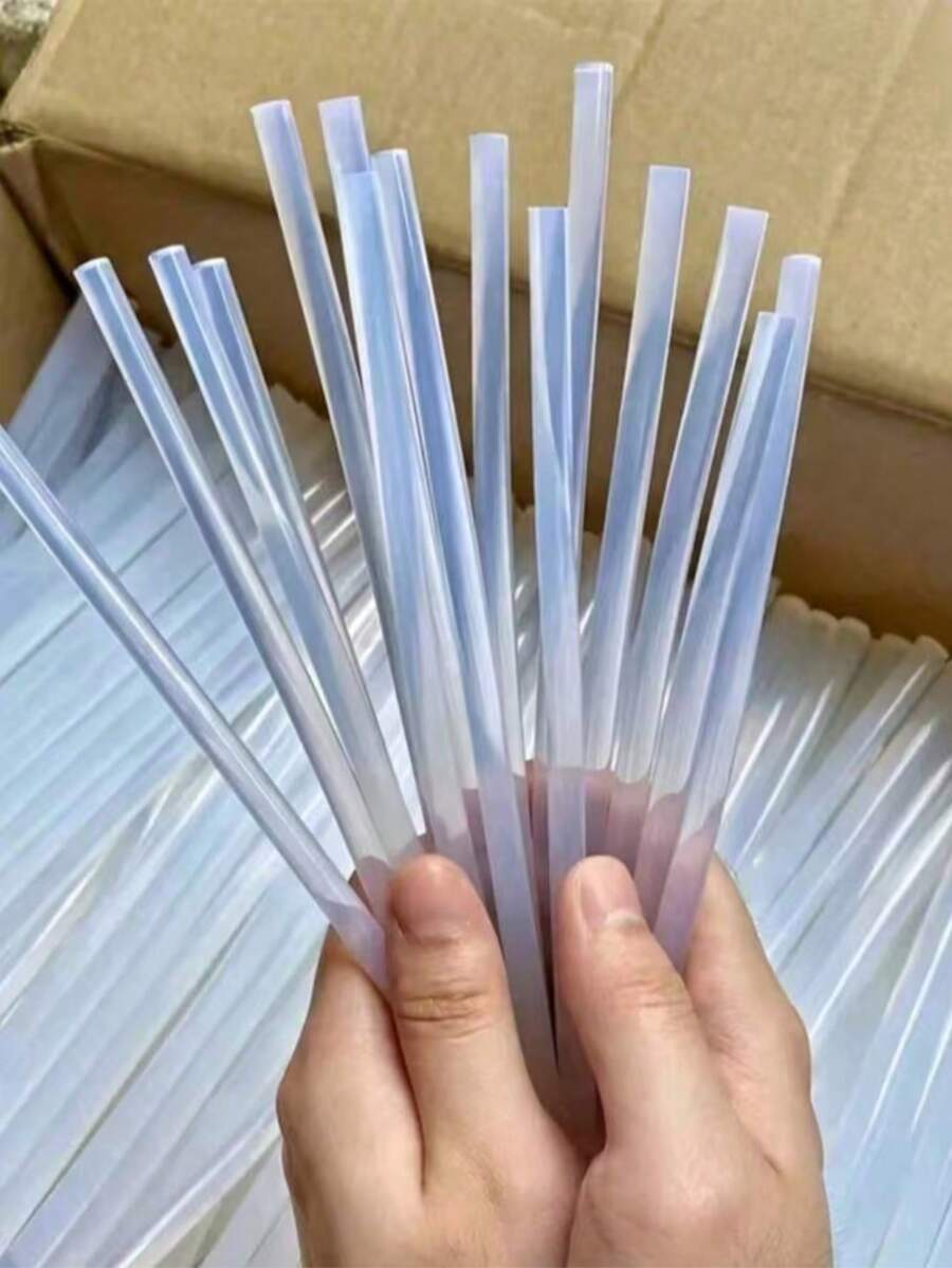50支优质透明硅胶热熔胶棒,光滑无味,不滴落,适用于DIY手工、木工维修,兼容大多数热熔胶枪,使用方便,附带工具配件。 - 彩色 - 查看 1