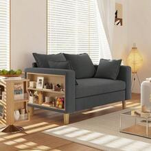 Sofas & Couches - Dark Gray + Linen1-0 - View 1