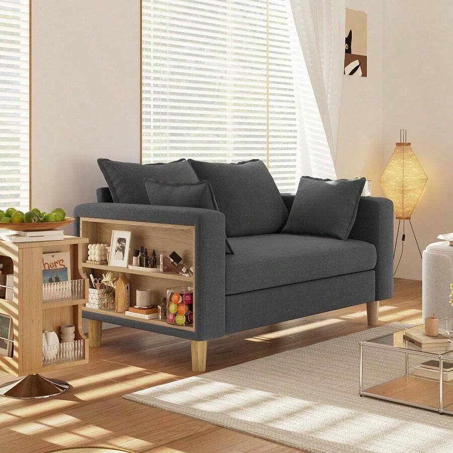 Sofas & Couches - Dark Gray + Linen1-0 - View 1